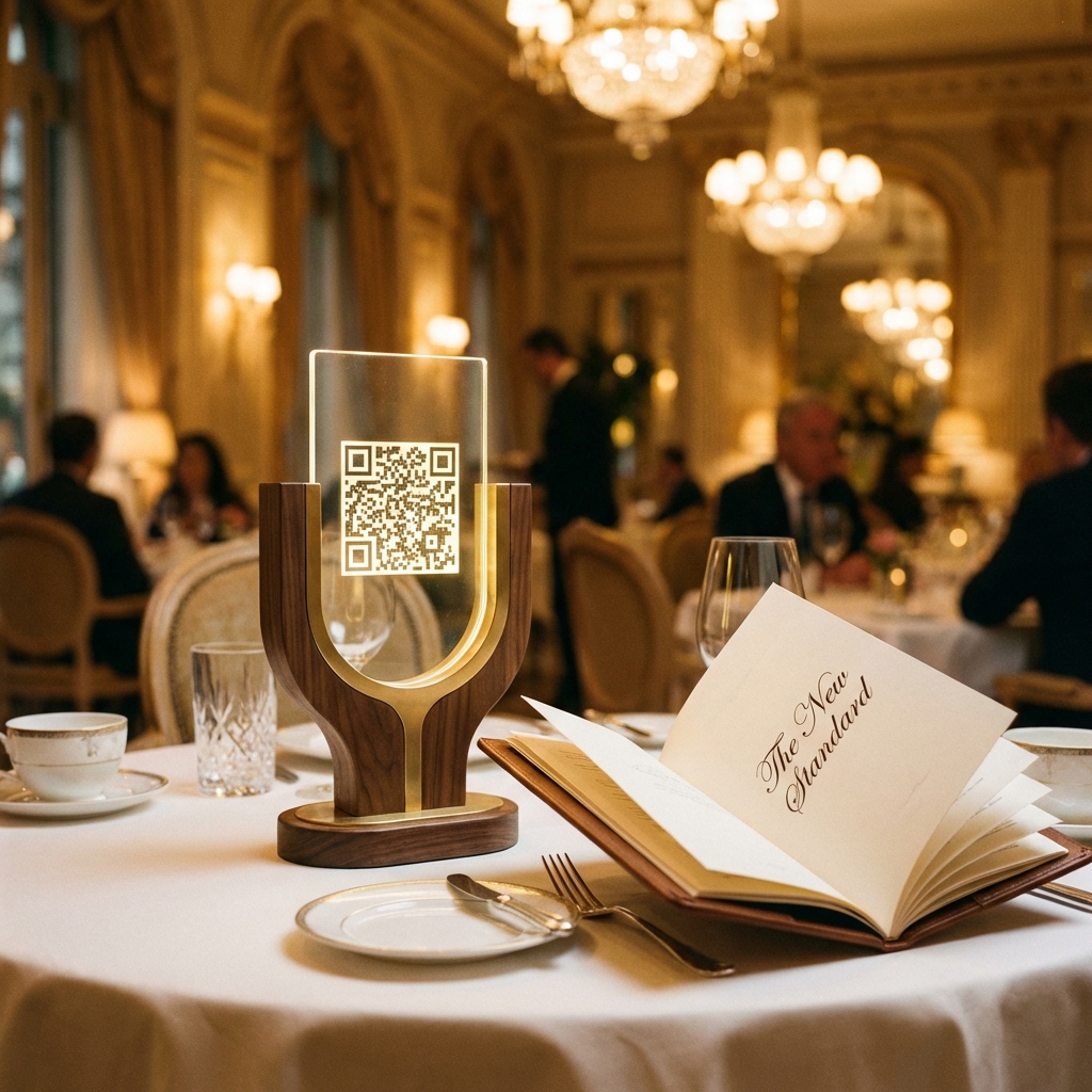 A clean digital menu accessed via QR code in a restaurant